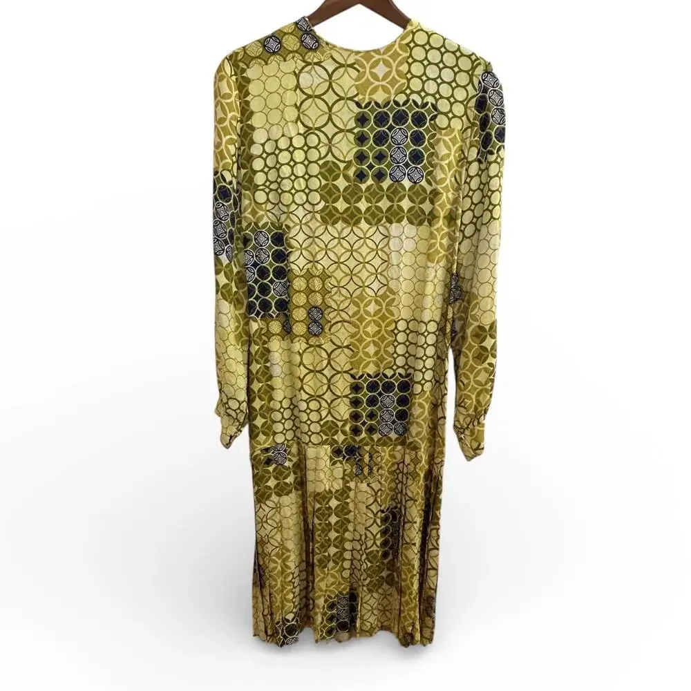 1960s Mod Geometric Print Dress with Scarf & Belt - Picture 8 of 10